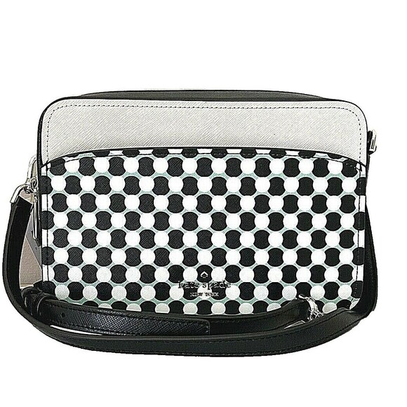New Kate Spade Lauryn n BNY spots Camera bag Leather Black multi - Picture 1 of 12